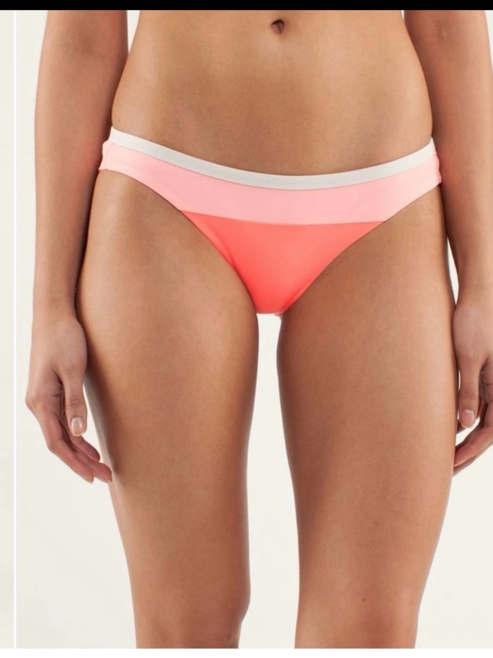 lululemon athletica Coral and Light Pink Colorblock Bikini Bottoms